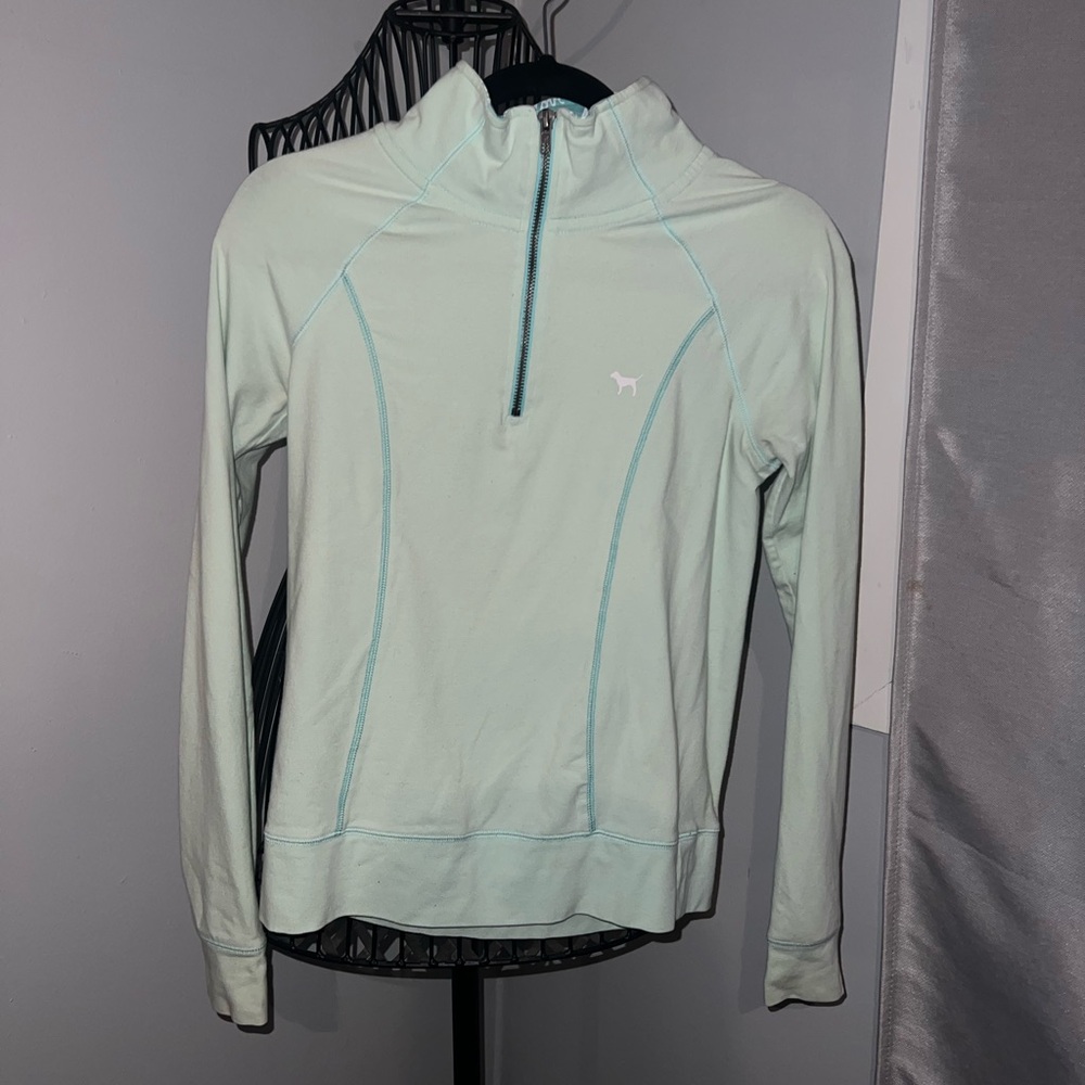 Victoria's Secret Mint Green Quarter-Zip Sweatshirt